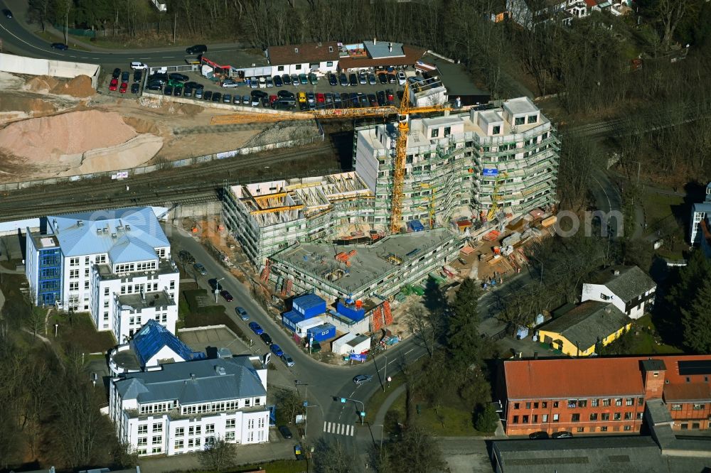 Aerial image Nürnberg - Construction site for the multi-family residential building Martin-Albert-Strasse - Thumenberger Weg in the district Sankt Jobst in Nuremberg in the state Bavaria, Germany