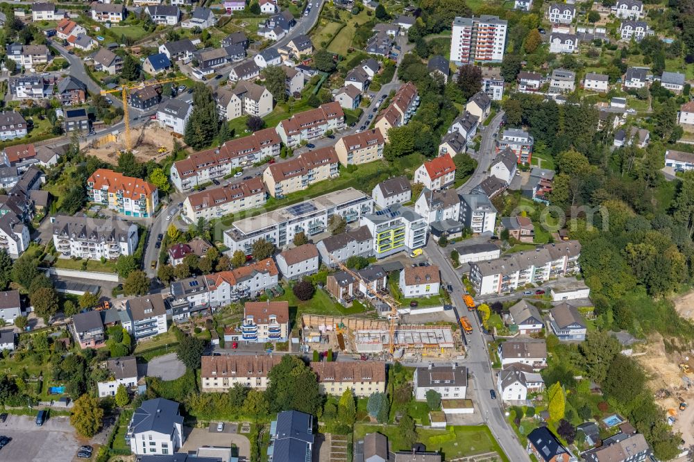 Aerial image Ennepetal - Construction site for the multi-family residential building on Masurenstrasse in Ennepetal at Ruhrgebiet in the state North Rhine-Westphalia, Germany