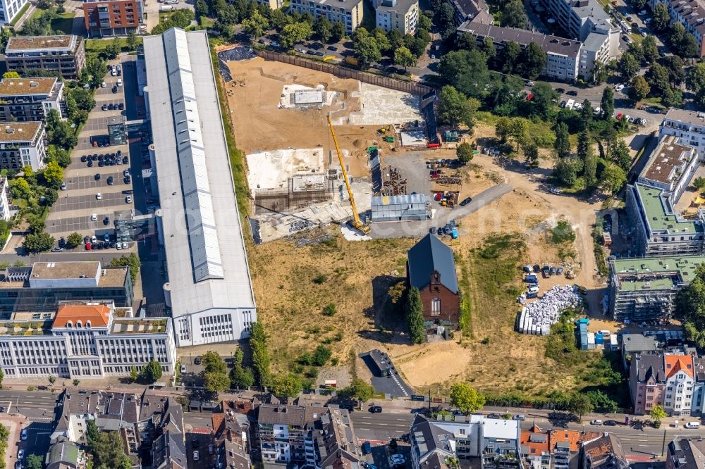 Aerial image Düsseldorf - Construction site for the multi-family ...