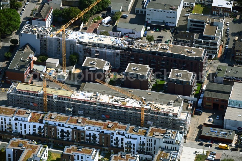 Aerial image Hamburg - Construction site for the multi-family residential building on Muehlenstieg - Brauhausstieg in the district Wandsbek in Hamburg, Germany