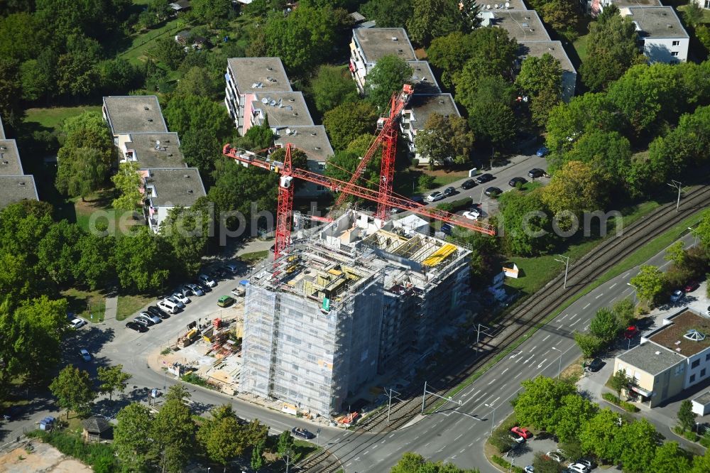 Stuttgart from above - Construction site for the multi-family residential building Moenchfeldstrasse - Balthasar-Neumann-Strasse in Stuttgart in the state Baden-Wuerttemberg, Germany