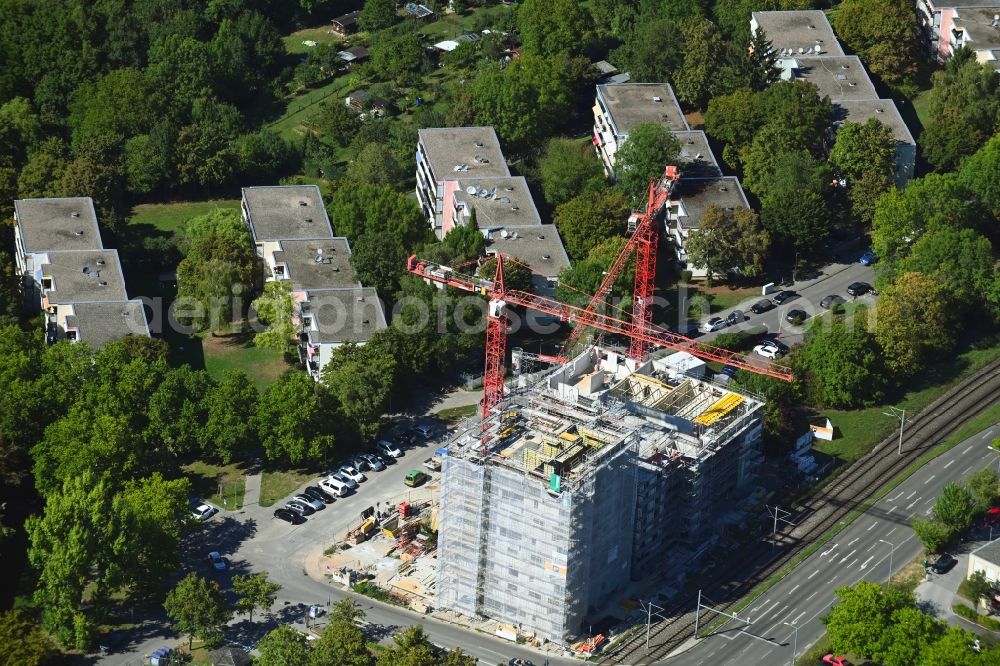 Stuttgart from the bird's eye view: Construction site for the multi-family residential building Moenchfeldstrasse - Balthasar-Neumann-Strasse in Stuttgart in the state Baden-Wuerttemberg, Germany