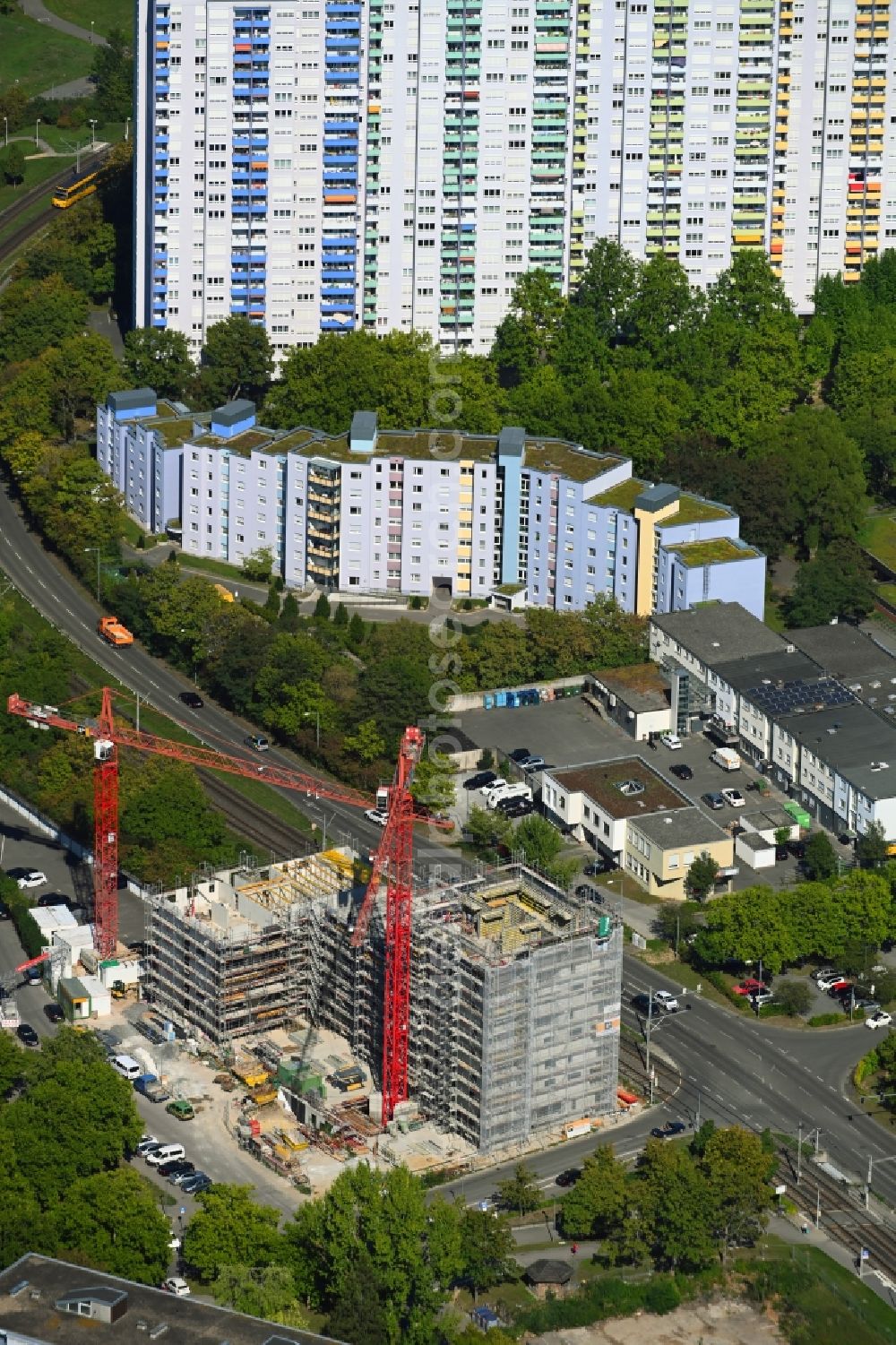 Aerial photograph Stuttgart - Construction site for the multi-family residential building Moenchfeldstrasse - Balthasar-Neumann-Strasse in Stuttgart in the state Baden-Wuerttemberg, Germany