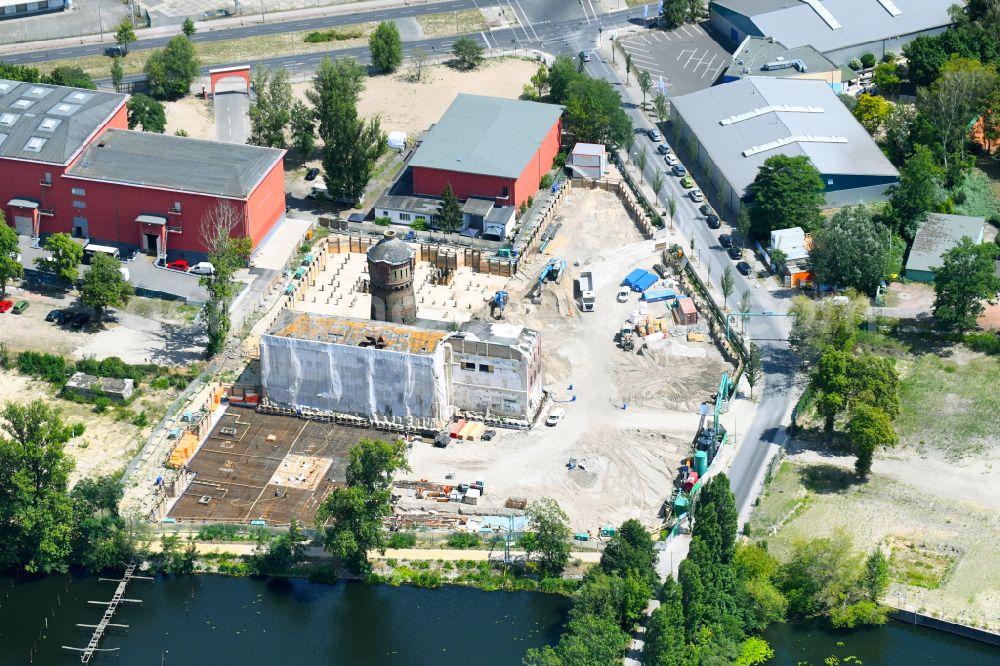 Aerial photograph Berlin - Construction site for the multi-family residential building in the district Haselhorst in Berlin, Germany