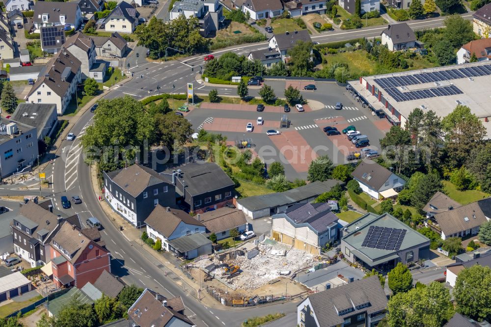 Aerial photograph Gevelsberg - Construction site for the multi-family residential building on street Wittener Strasse Ecke Birkenstrasse in the district Heck in Gevelsberg at Ruhrgebiet in the state North Rhine-Westphalia, Germany