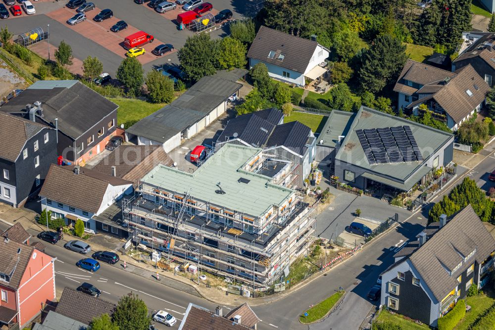 Aerial image Gevelsberg - Construction site for the multi-family residential building on street Wittener Strasse Ecke Birkenstrasse in the district Heck in Gevelsberg at Ruhrgebiet in the state North Rhine-Westphalia, Germany