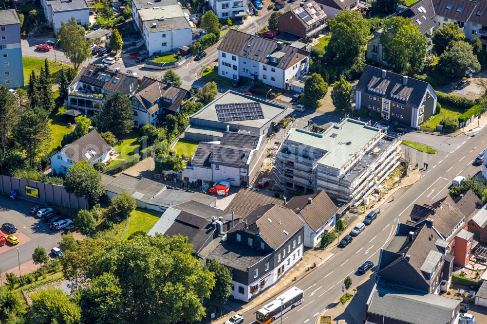 Aerial image Gevelsberg - Construction site for the multi-family residential building on street Wittener Strasse Ecke Birkenstrasse in the district Heck in Gevelsberg at Ruhrgebiet in the state North Rhine-Westphalia, Germany