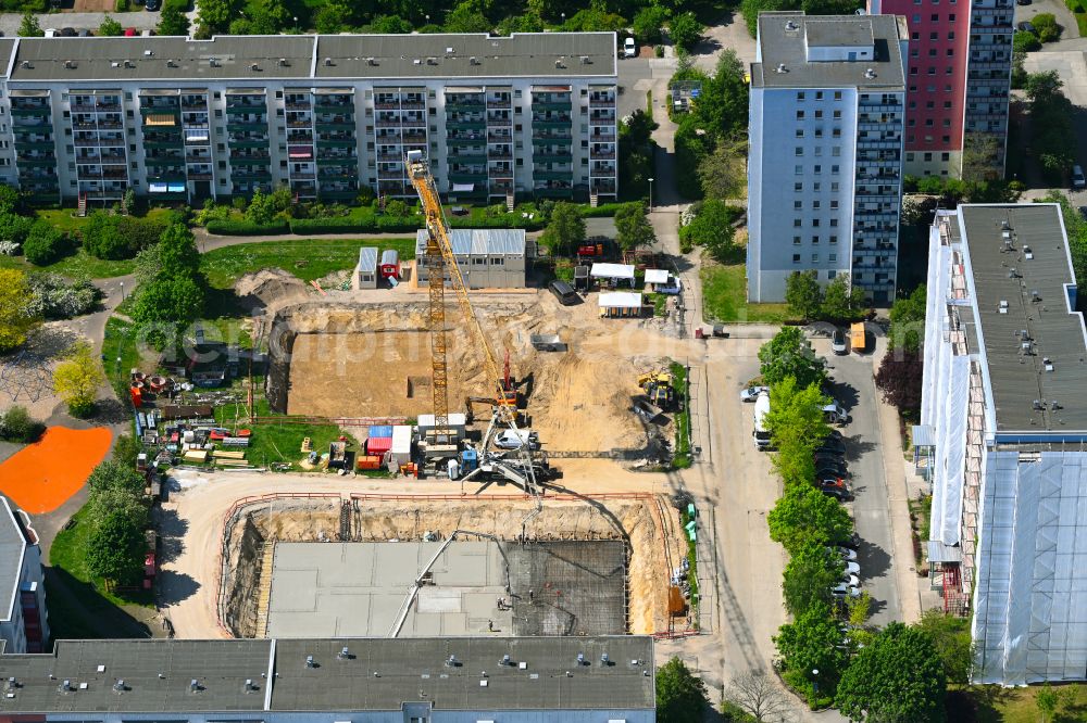 Aerial photograph Berlin - Construction site for the multi-family residential building on street Lily-Braun-Strasse in the district Kaulsdorf in Berlin, Germany