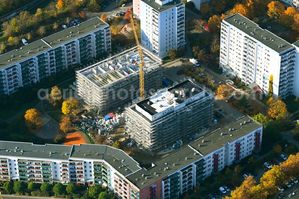 Aerial photograph Berlin - Construction site for the multi-family residential building on street Lily-Braun-Strasse in the district Kaulsdorf in Berlin, Germany