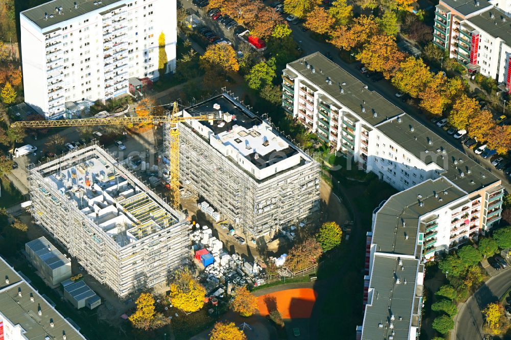 Aerial photograph Berlin - Construction site for the multi-family residential building on street Lily-Braun-Strasse in the district Kaulsdorf in Berlin, Germany