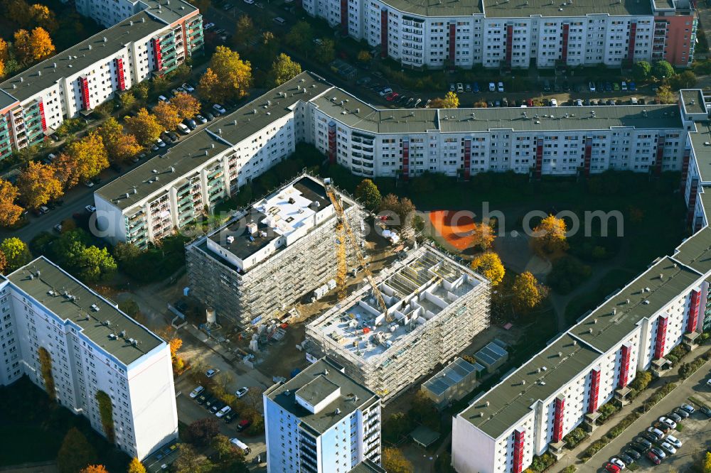 Aerial photograph Berlin - Construction site for the multi-family residential building on street Lily-Braun-Strasse in the district Kaulsdorf in Berlin, Germany