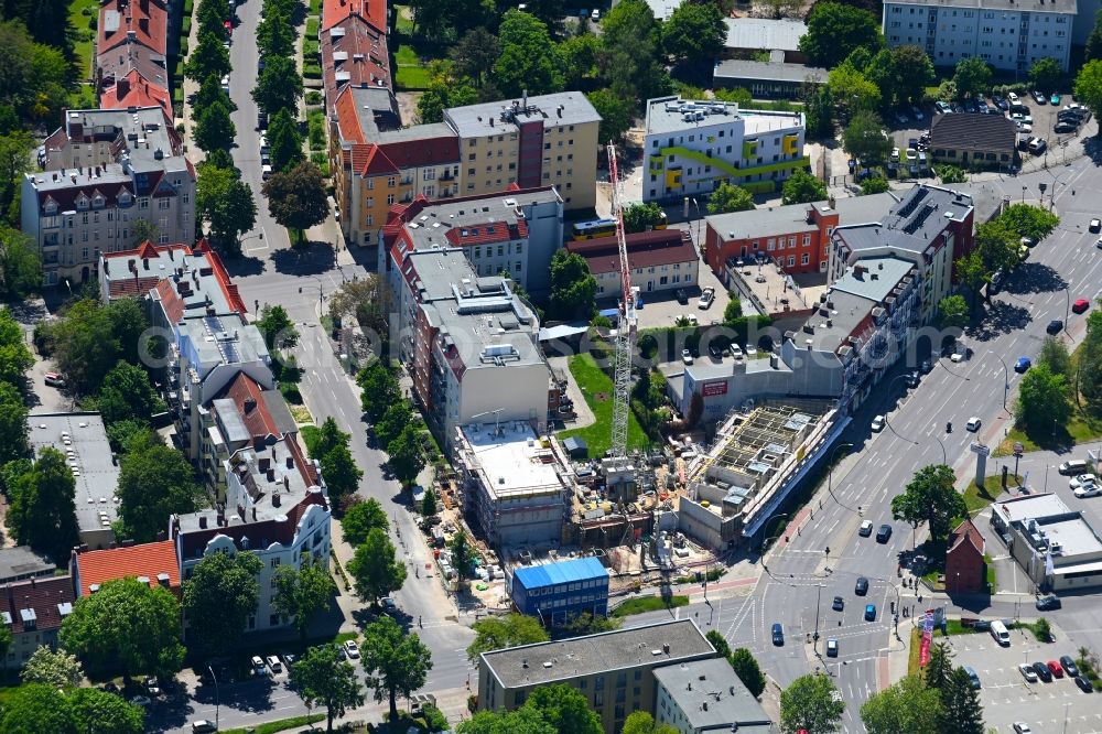 Aerial photograph Berlin - Construction site for the multi-family residential building on Forddamm ecke Grossbeerenstrasse in the district Mariendorf in Berlin, Germany