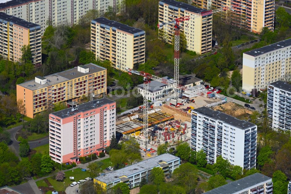 Aerial photograph Berlin - Construction site for the multi-family residential building on Marchwitzastrasse in the district Marzahn in Berlin, Germany