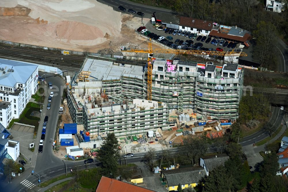 Nürnberg from the bird's eye view: Construction site for the multi-family residential building Martin-Albert-Strasse - Thumenberger Weg in the district Sankt Jobst in Nuremberg in the state Bavaria, Germany