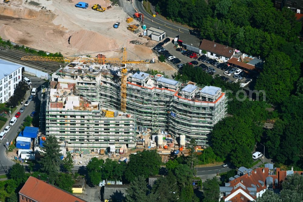 Aerial image Nürnberg - Construction site for the multi-family residential building Martin-Albert-Strasse - Thumenberger Weg in the district Sankt Jobst in Nuremberg in the state Bavaria, Germany