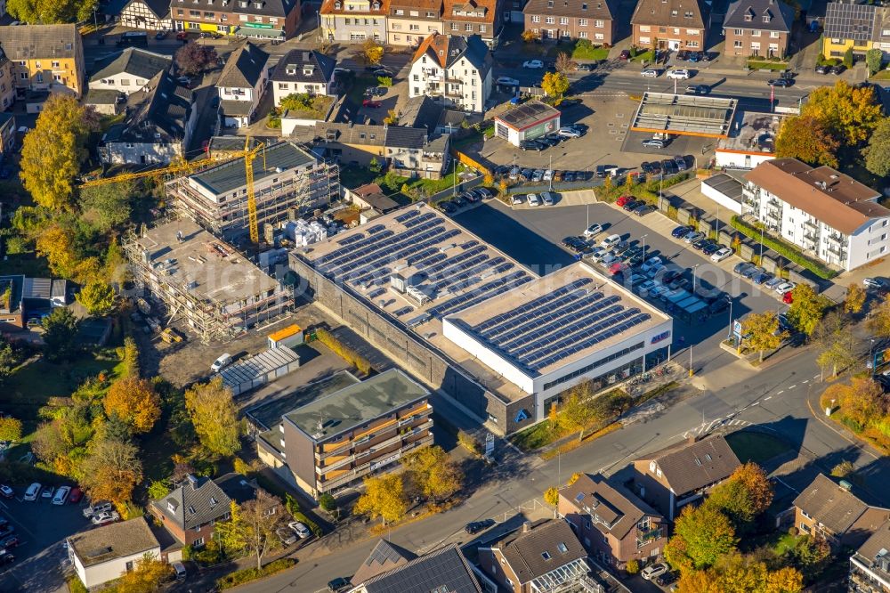 Hamm from the bird's eye view: Construction site for the multi-family residential building of the project Heessener Gaerten Kleine Amtsstrasse in the district Heessen in Hamm at Ruhrgebiet in the state North Rhine-Westphalia, Germany