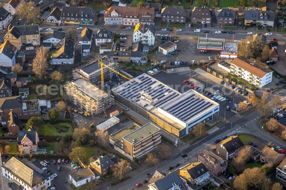 Hamm from the bird's eye view: Construction site for the multi-family residential building of the project Heessener Gaerten Kleine Amtsstrasse in the district Heessen in Hamm at Ruhrgebiet in the state North Rhine-Westphalia, Germany