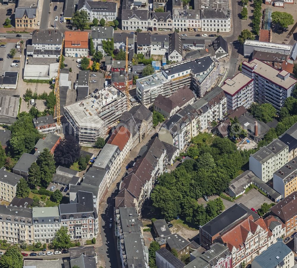 Aerial image Flensburg - Construction site for the multi-family residential building Skolehaven on Gartenstrasse in the district Neustadt in Flensburg in the state Schleswig-Holstein, Germany