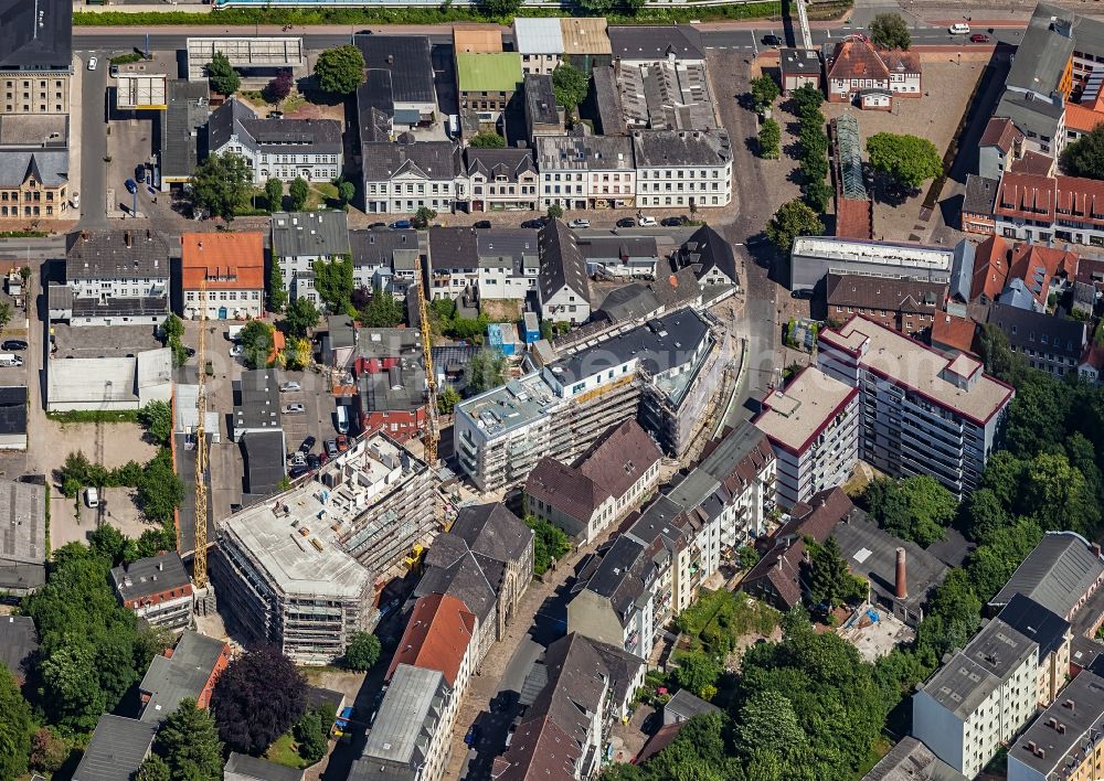 Aerial image Flensburg - Construction site for the multi-family residential building Skolehaven on Gartenstrasse in the district Neustadt in Flensburg in the state Schleswig-Holstein, Germany