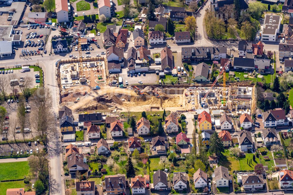 Aerial image Lahr/Schwarzwald - Construction site for the multi-family residential building on Stadtpark in Lahr/Schwarzwald in the state Baden-Wuerttemberg, Germany