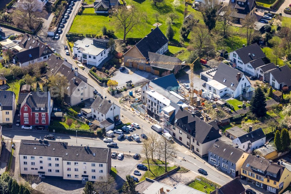 Aerial photograph Herbede - Construction site for the multi-family residential building on Thiestrasse in Herbede at Ruhrgebiet in the state North Rhine-Westphalia, Germany