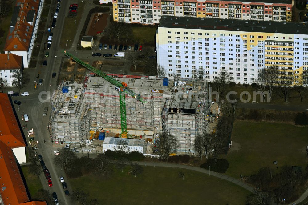 Aerial photograph Berlin - Construction site for the multi-family residential building on Vesaliusstrasse in the district Pankow in Berlin, Germany