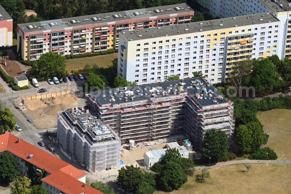 Aerial image Berlin - Construction site for the multi-family residential building on Vesaliusstrasse in the district Pankow in Berlin, Germany