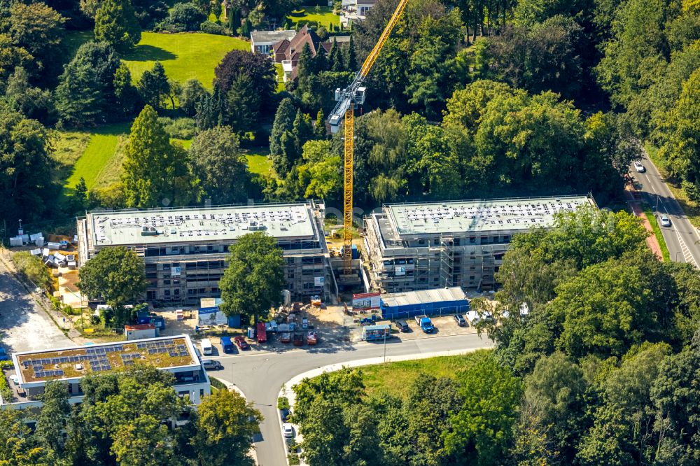 Gelsenkirchen from above - construction site for the multi-family residential building Am Buerschen Waldbogen on Im Waldquartier - Westerholder Strasse in the district Resse in Gelsenkirchen at Ruhrgebiet in the state North Rhine-Westphalia, Germany