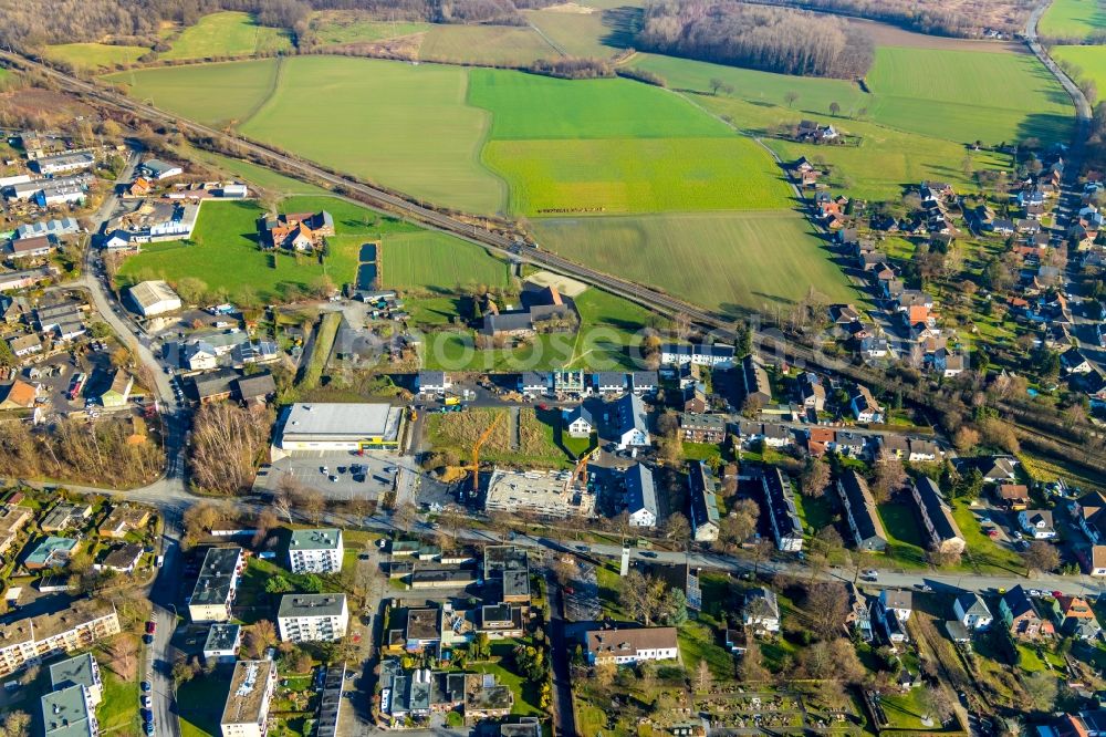 Aerial image Hamm - Construction site for the multi-family residential building on Weetfelder Strasse in the district Selmigerheide in Hamm in the state North Rhine-Westphalia, Germany