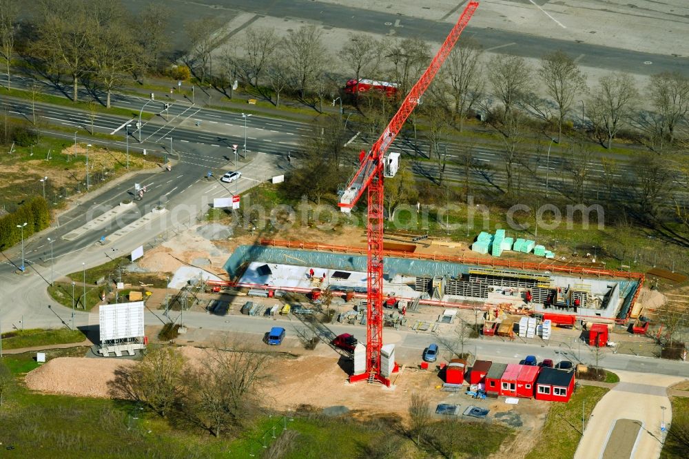 Aerial photograph Schweinfurt - Construction site for the multi-family residential building Wohnen on Quartierseingang in the district Bellevue in Schweinfurt in the state Bavaria, Germany