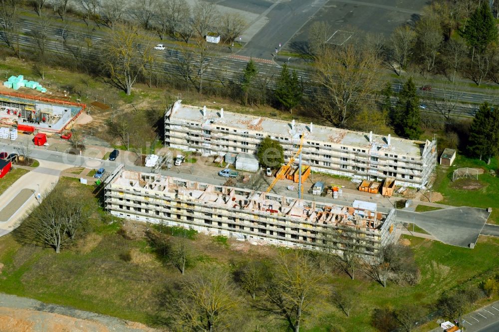 Aerial image Schweinfurt - Construction site for the multi-family residential building Wohnen on Quartierseingang in the district Bellevue in Schweinfurt in the state Bavaria, Germany