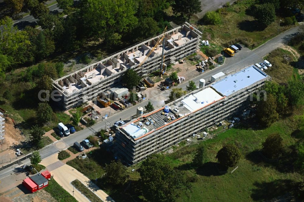 Aerial photograph Schweinfurt - Construction site for the multi-family residential building Wohnen on Quartierseingang on Oak Street in the district Bellevue in Schweinfurt in the state Bavaria, Germany