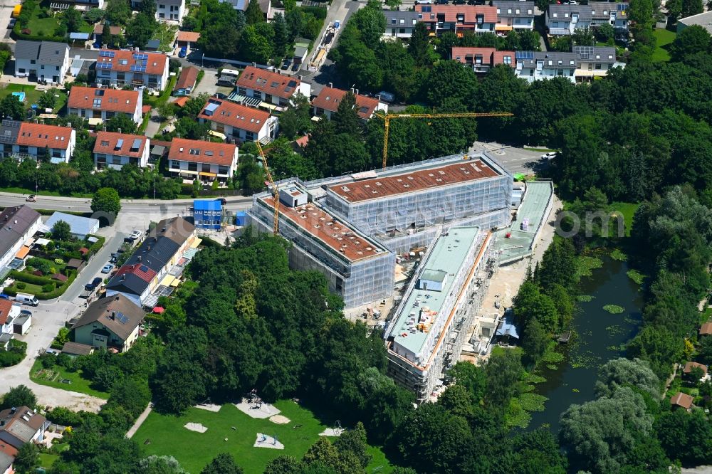 Aerial photograph Olching - Construction site for the multi-family residential building WohnGUT Olching in Olching in the state Bavaria, Germany