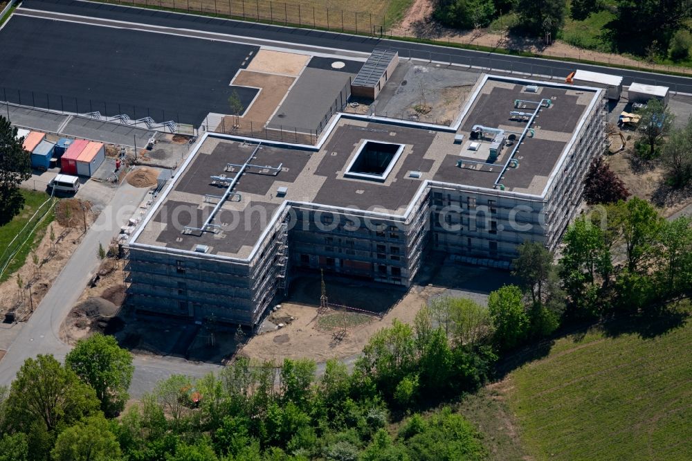 Aerial image Würzburg - Construction site for the new construction of a dorm residential care home - building for the physically handicapped Jakob Riedinger Haus in the district Heuchelhof in Wuerzburg in the state Bavaria, Germany