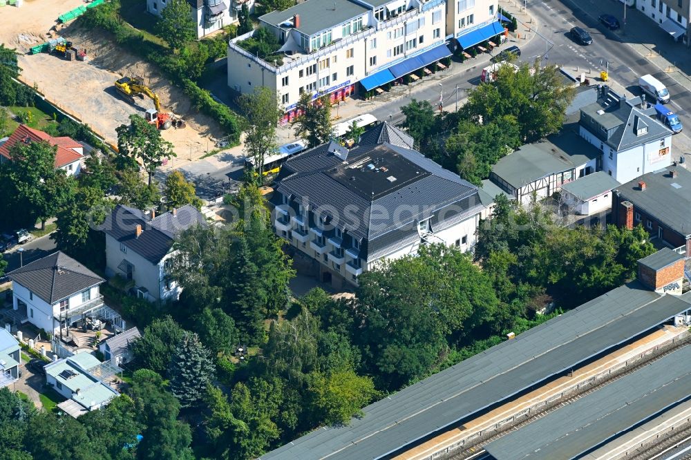 Aerial photograph Berlin - Construction site for the new construction of a dorm residential care home - building for the physically handicapped on Wodanstrasse in the district Mahlsdorf in Berlin, Germany