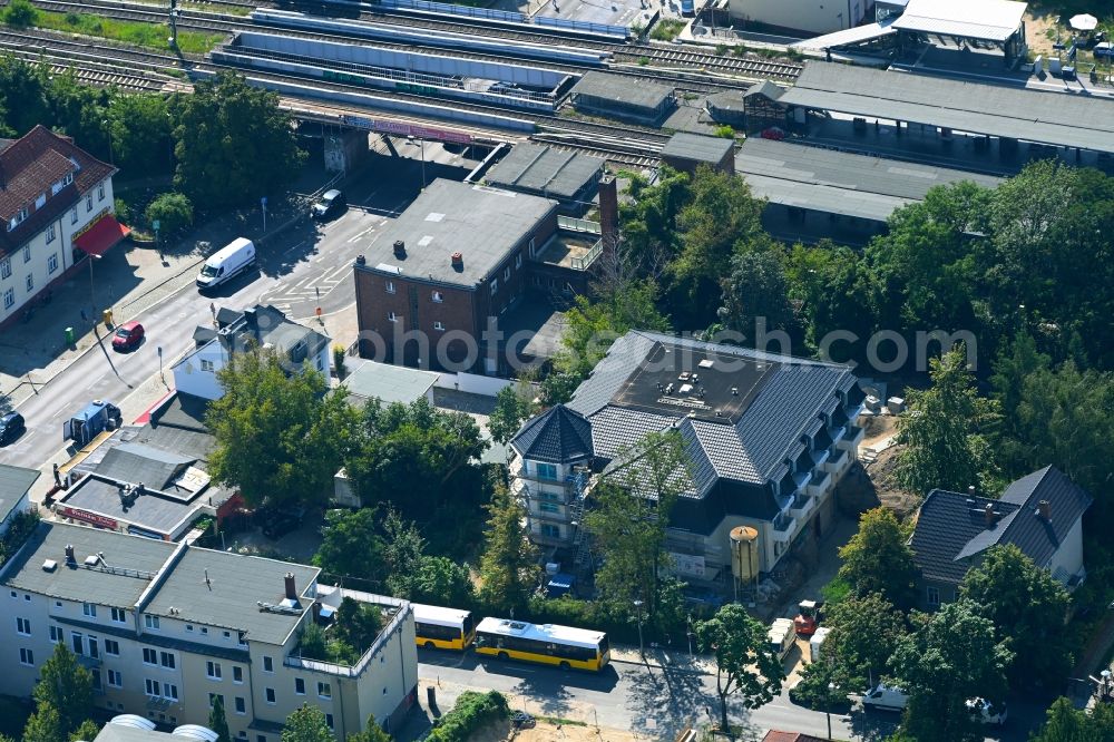 Berlin from the bird's eye view: Construction site for the new construction of a dorm residential care home - building for the physically handicapped on Wodanstrasse in the district Mahlsdorf in Berlin, Germany