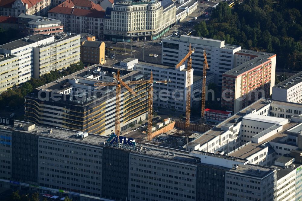 Aerial image Berlin Mitte - Construction site for the new construction of residential district at Alexanderplatz in Berlin