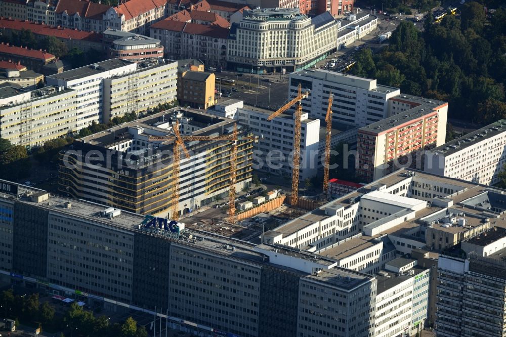 Aerial photograph Berlin Mitte - Construction site for the new construction of residential district at Alexanderplatz in Berlin