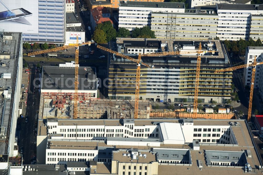 Aerial image Berlin Mitte - Construction site for the new construction of residential district at Alexanderplatz in Berlin