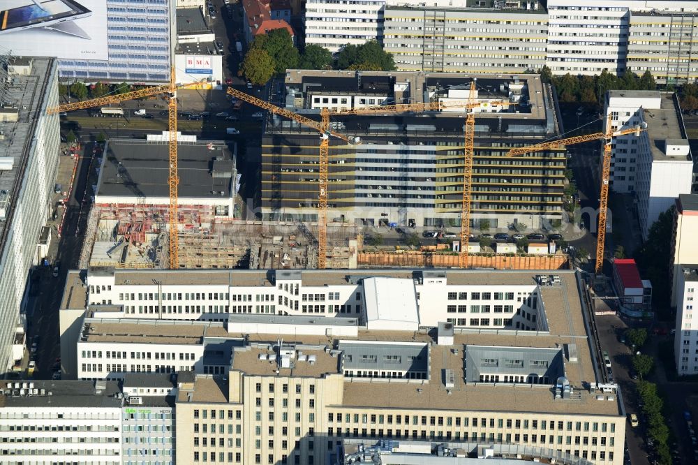 Aerial photograph Berlin Mitte - Construction site for the new construction of residential district at Alexanderplatz in Berlin