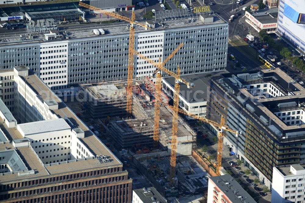 Aerial image Berlin Mitte - Construction site for the new construction of residential district at Alexanderplatz in Berlin