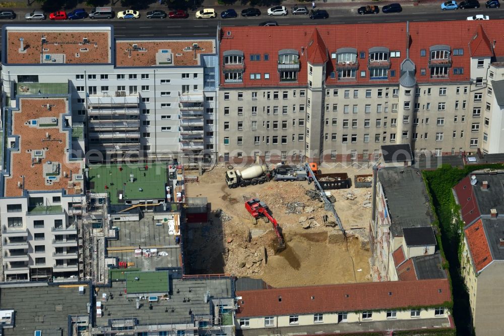 Berlin from above - Construction site for the new construction of residential district Carré Raimar in Berlin Charlottenburg