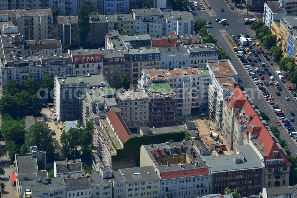 Berlin from the bird's eye view: Construction site for the new construction of residential district Carré Raimar in Berlin Charlottenburg