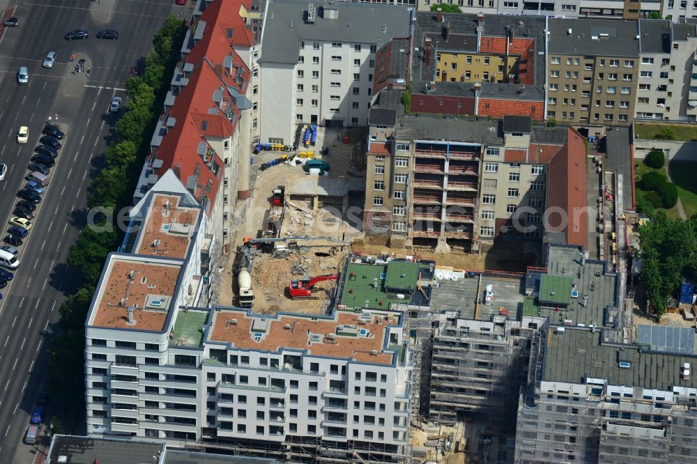 Aerial photograph Berlin - Construction site for the new construction of residential district Carré Raimar in Berlin Charlottenburg