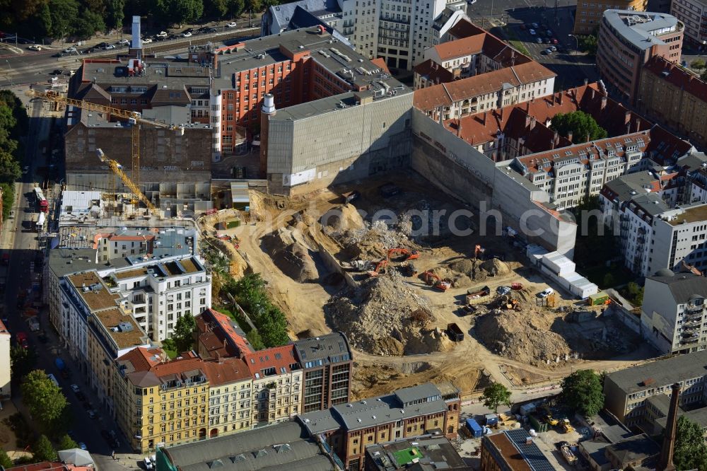 Berlin Prenzlauer Berg from above - Construction site for the new building of the residential district La Vie in Berlin Prenzlauer Berg