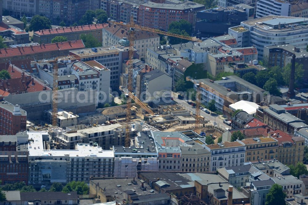 Berlin Prenzlauer Berg from above - Construction site for the new building of the residential district La Vie in Berlin Prenzlauer Berg