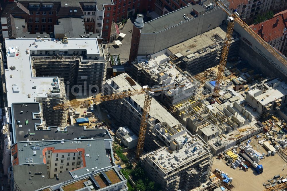 Aerial image Berlin Prenzlauer Berg - Construction site for the new building of the residential district La Vie in Berlin Prenzlauer Berg