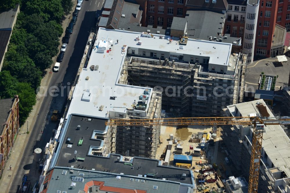 Berlin Prenzlauer Berg from above - Construction site for the new building of the residential district La Vie in Berlin Prenzlauer Berg