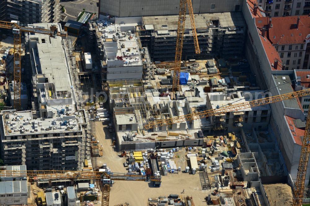 Berlin Prenzlauer Berg from the bird's eye view: Construction site for the new building of the residential district La Vie in Berlin Prenzlauer Berg