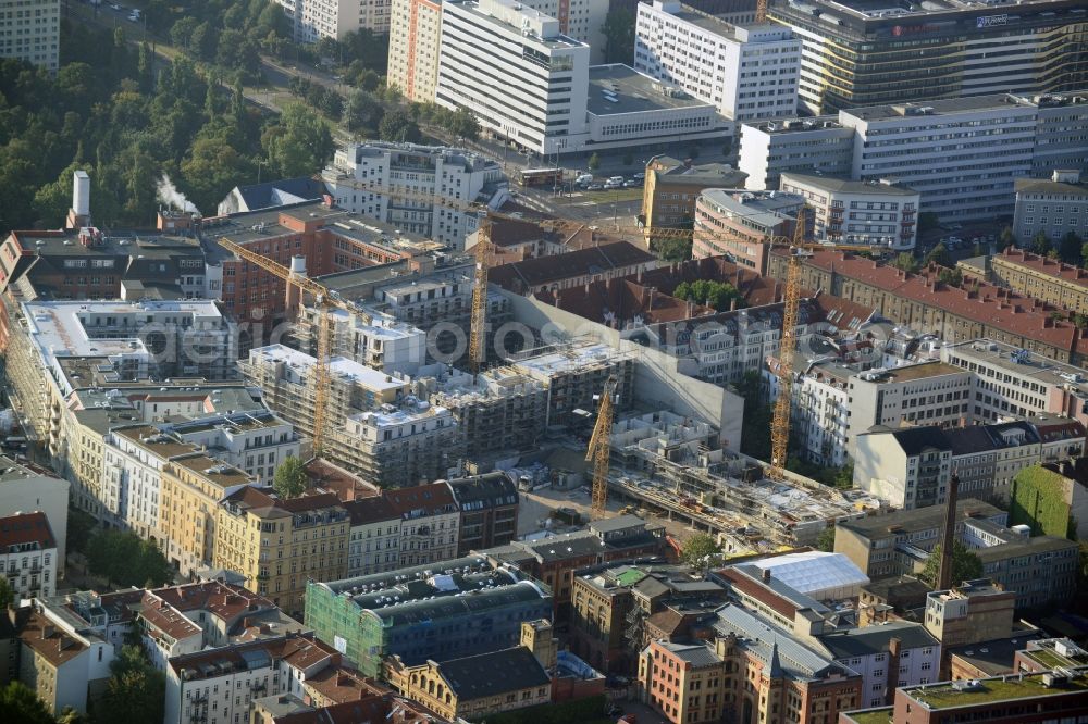 Berlin from above - Construction site for the new building of the residential district La Vie in Berlin Prenzlauer Berg